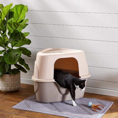 metal litter box with hood|hooded cat litter tray asda.